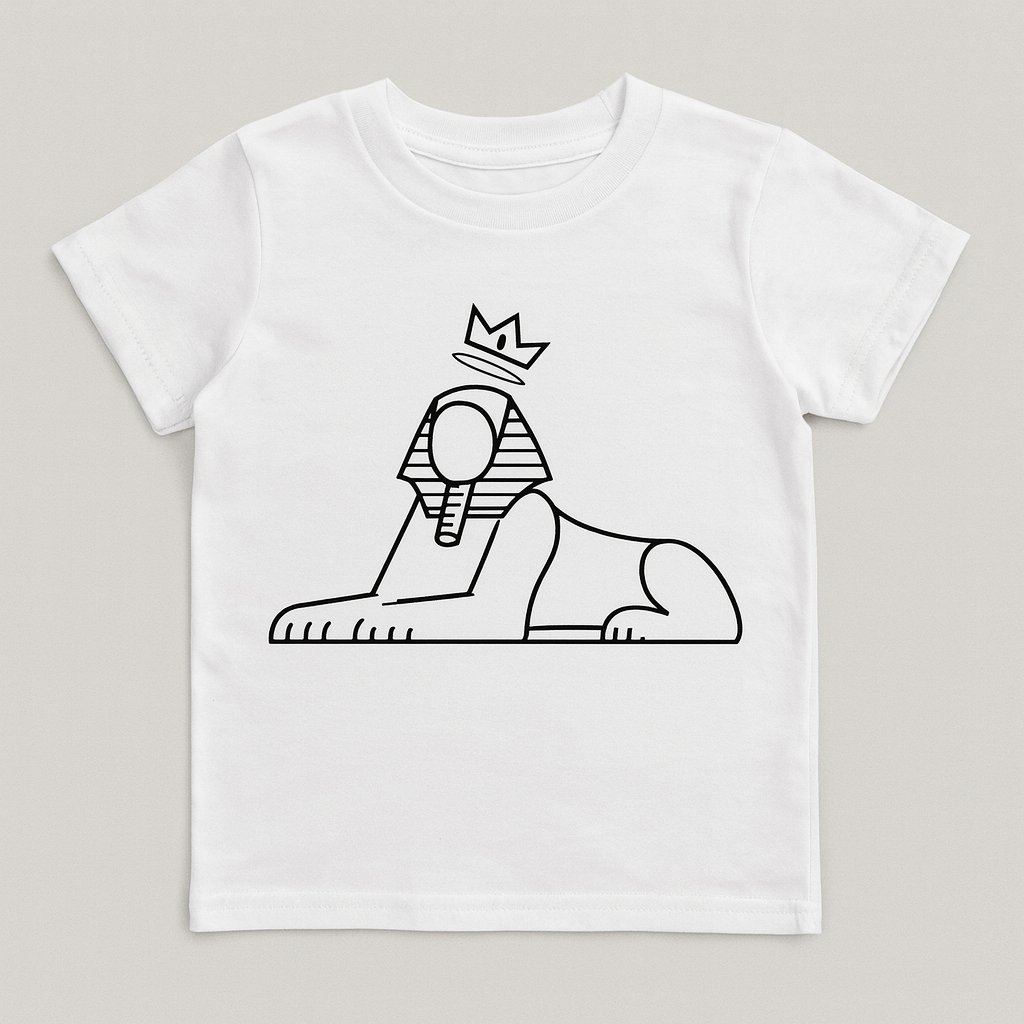 Kids OG Tee — white kids tee with the black crowned Sphinx chest mark