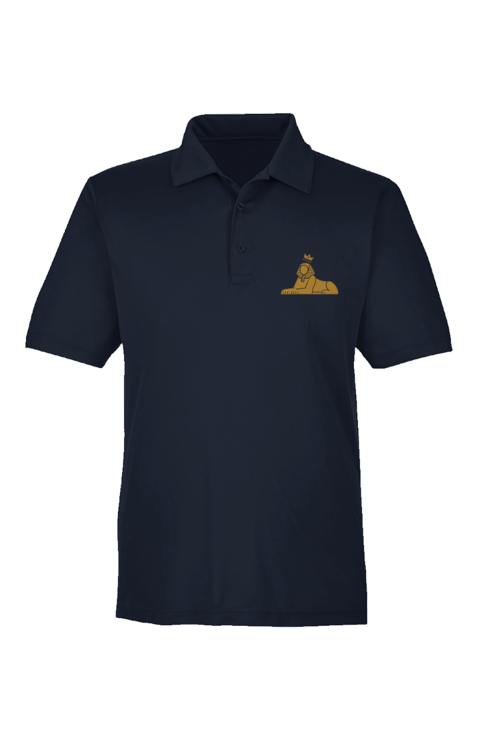 BLACK MAJIC Kids Crown Polo in Sport Dark Navy, gold embroidered crowned Sphinx at the left chest