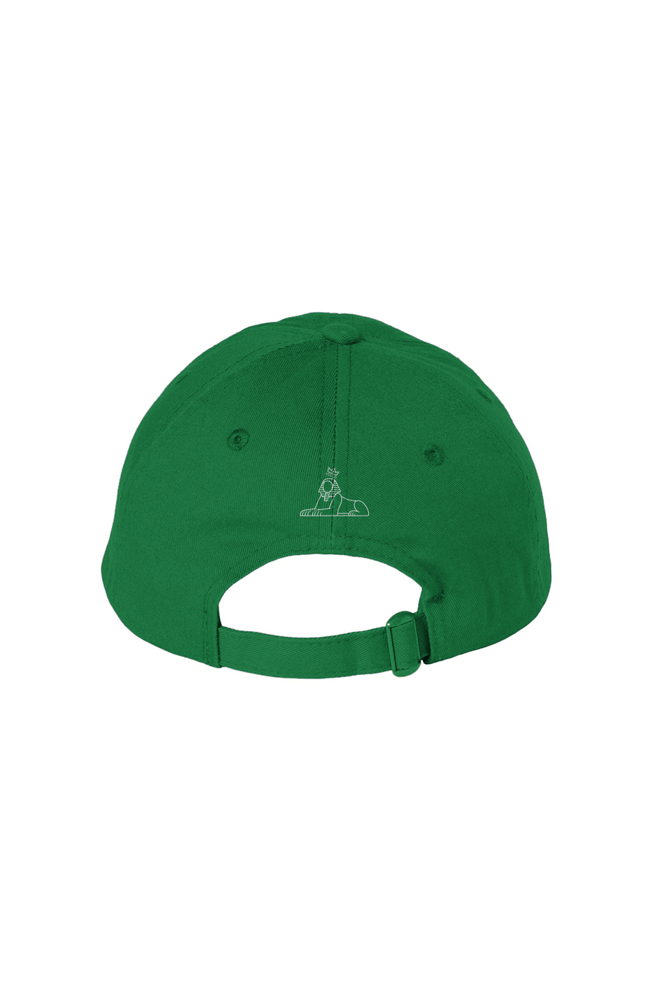 BLACK MAJIC Crown Dad Cap in kelly green, angled view showing the curved brim