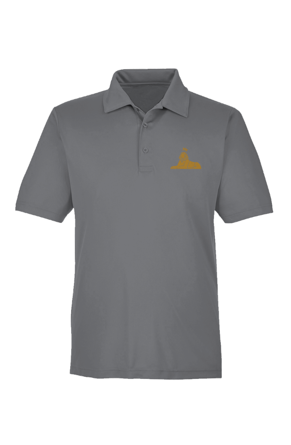 BLACK MAJIC Kids Crown Polo in Sport Graphite, gold embroidered crowned Sphinx at the left chest