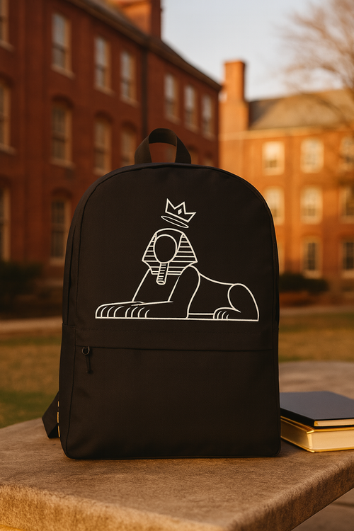 BLACK MAJIC Crown Backpack on campus