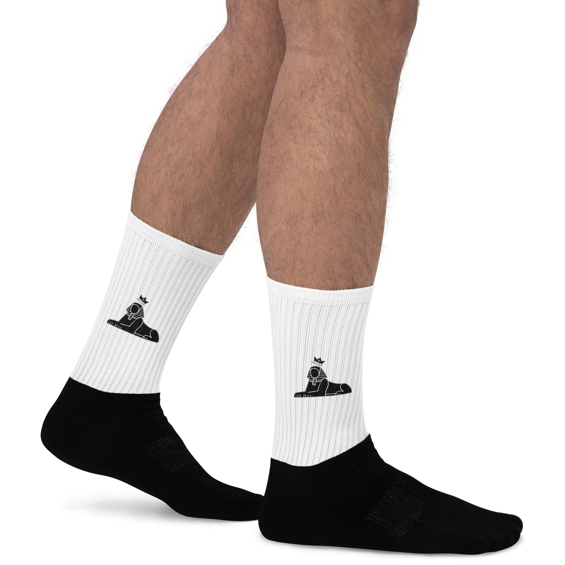BLACK MAJIC Crown Socks in white worn, rear view