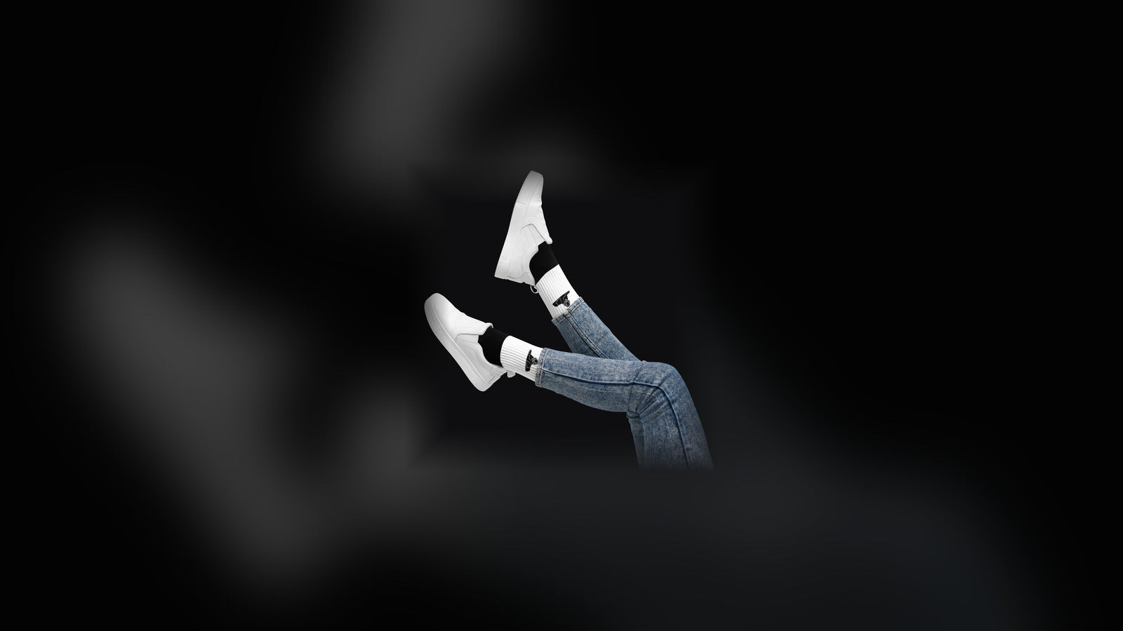 Under $25 — BLACK MAJIC sublimated socks worn with white sneakers
