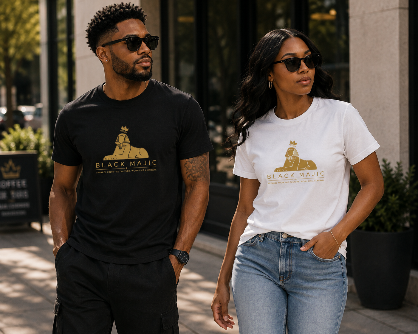 BLACK MAJIC Men's Crown Graphic Tee — duo